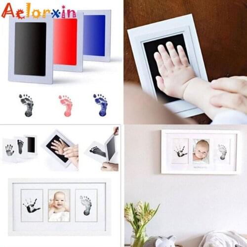 Baby Care Safety Baby Handprint Footprint Imprint Kit Baby Souvenirs Newborn Footprint Ink Pad Infant Toy Gift Baby Souvenirs