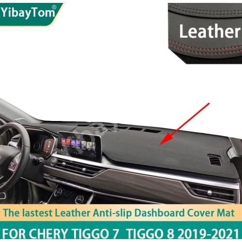 High Rank Durable Excellent PU Leather Dashboard Anit-slip Anti-UV Cover mat For Chery tiggo 7 tiggo 8 2019-2021 accessories