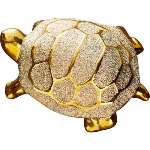 Trendy porcelainlongevity small water turtle gold-plated homeFortune little turtlehome ornament geomancy decoration small crafts