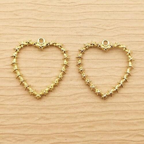 10pcs star and heart charms for jewelry making and crafting cute earring pendant necklace bracelet charms