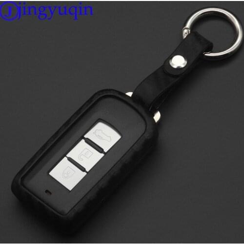 10x Carbon Fiber Silicone Remote Control Car Key Holder Key Case shell for Mitsubishi Colt Outlander Asx Lancer Pajero key cover