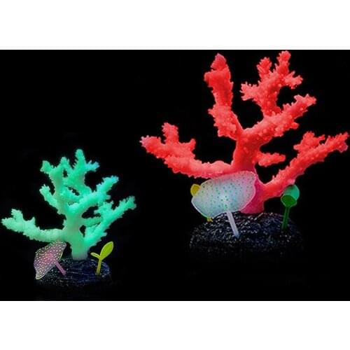 15*14*10cm Small Branch Aquarium Artificial Silicone Coral Fish Tank Ornaments Accessories Landscape Decoration Multi Colors