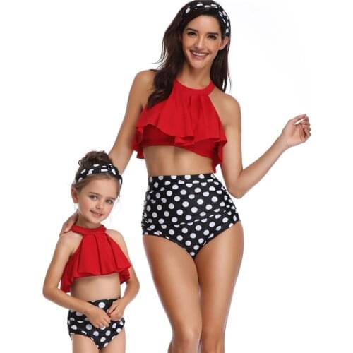 2020 Family Matching Bikini Swimming Suit Women Swimsuit Mother Girl Swimwear Children Kid Maillot Trajes De Bano Bain Biquinis
