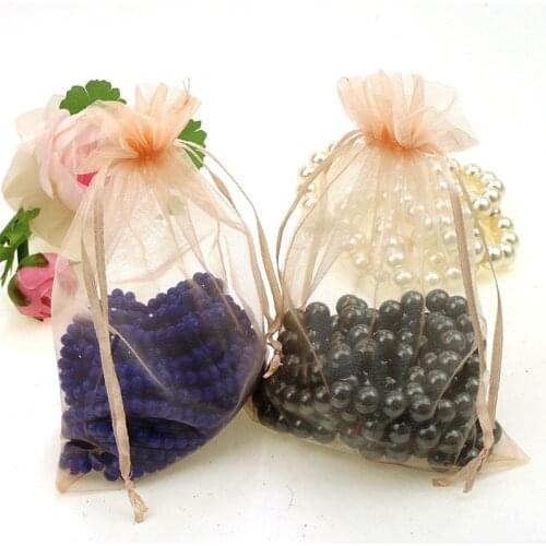 500pcs 30*40cm Champagne Organza Gift Bag Jewelry Packaging Display Bags Drawstring Pouch For Bracelet/necklace Mini Yarn Bag