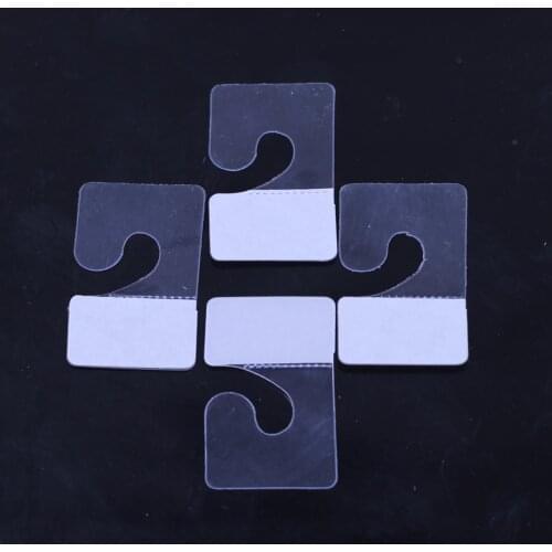 500Pcs Transparent White Display Cards In Jewelry Tags Hanging With Adhesive 4.2x2.7cm(1 5/8"x1 1/8")