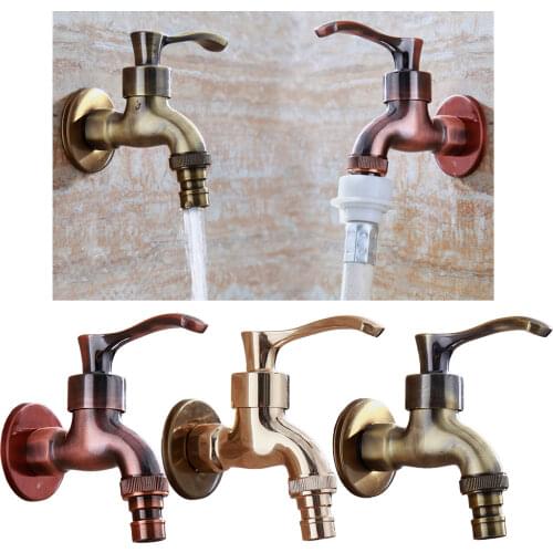 Antique Alloy Water Tap Indoor Outdoor Faucet Garden Bibcock for Bathroom