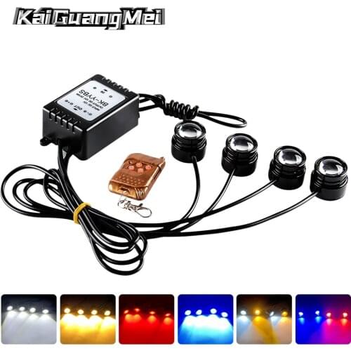 4 In 1 Wireless Remote Control Eagle Eye LED Car Emergency Strobe DRL Lights Day Running Light Backup Reversing Hawkeye Light