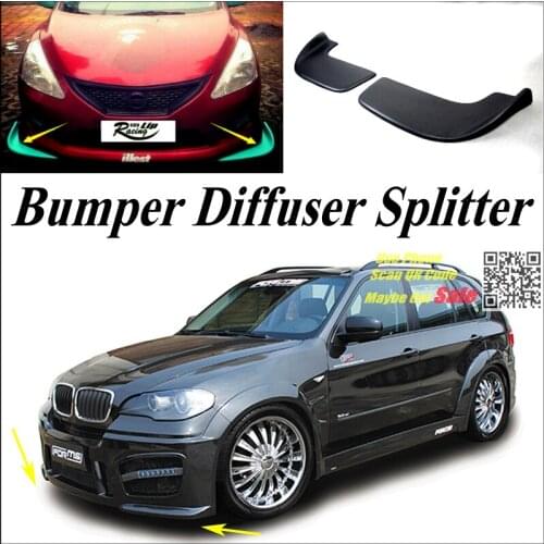 Car Splitter Diffuser Bumper Canard Lip For BMW X5 Tuning Body Kit / Car Front Deflector Flap Fin Chin Reduce Body