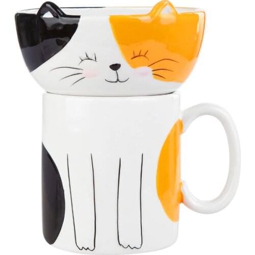 Animal Bowl Mug Heat-Resistant Espresso Coffee Mug Cup Turkish Coffee Drink Beverage Serving Durable Cup Stoneware White Tea Cup Drinkware Gift Kitchen Accessories Decorative Bowl Figure Animal Mug