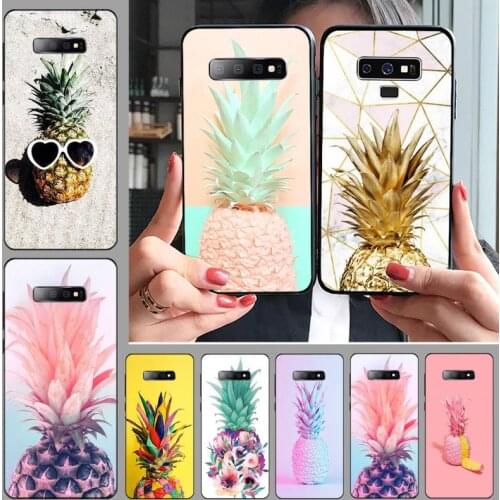 Fruit pineapple color food Black TPU Soft Phone Case For Samsung S6 S7 edge S8 S9 S10 e plus A10 A50 A70 note8 J7 2017