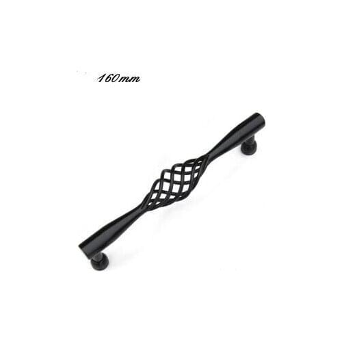 160mm black furniture decoration handles black birdcage kitchem cabinet dresser cupboard wardrobe door handles pulls knobs 6.3"