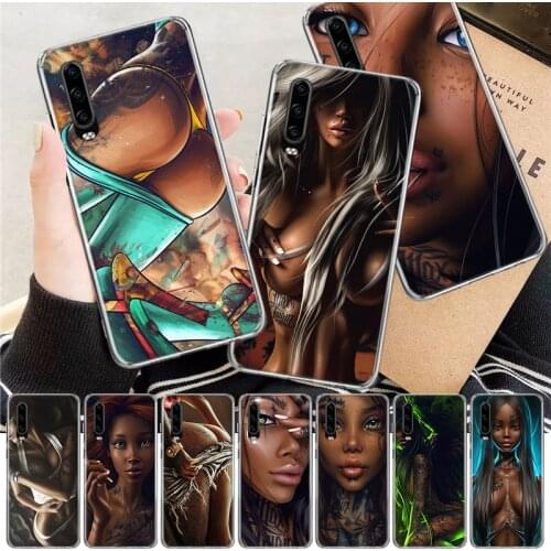 Black Tattoos Sexy Girls Cool Soft Cover Phone Case For Huawei P30 P20 P10 P40 Mate 30 20 10 Pro Lite P Smart Z Plus + Customize