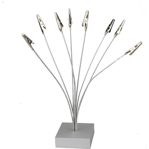 School Office Home Suppliers Cube Base 8-branch Tree Style Memo Card Paper Photo Holder Table Number Holder For Wedding Party