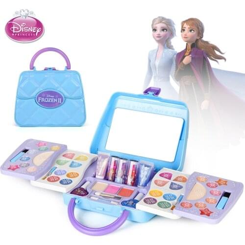 Disney Princess Frozen 2 Anna Elsa Kids Toys for Girls Pretend Makeup Set Snow Queen Elsa Makeup Toys for Baby Children Gift