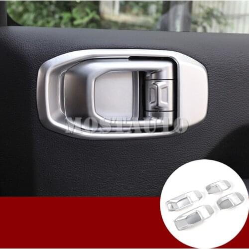 For Jeep Wrangler JL 4-Door Inner Car Door Handle Bowl Cover Trim 2018-2019 4pcs Silver/Black/Red Car Accessories Interior