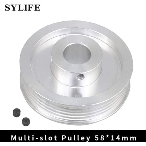 Double-sided Hollow 14mm Inner Hole Dia 58mm Dia V-Type Belt Pulley