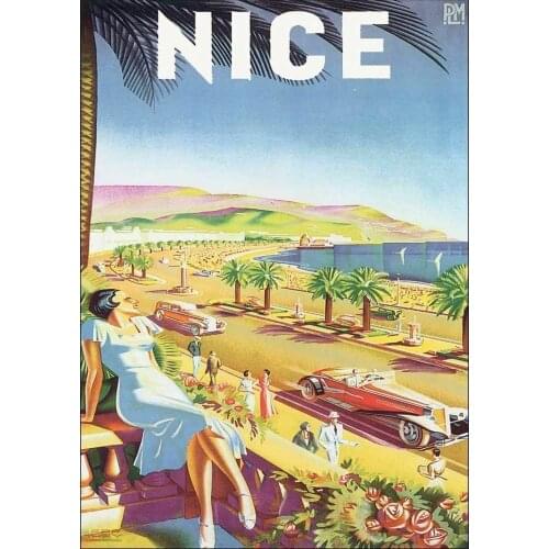 France Nice Travel VINTAGE Art Film Print Silk Poster Home Wall Decor 24x36inch