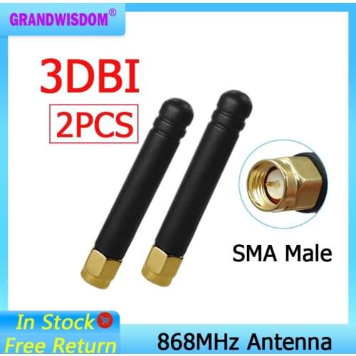 2pcs GSM 868MHz 915MHz antenna 3bdi SMA Male Connector GSM antena 868 MHz 915 MHz antenne white small size antennas for Lorawan
