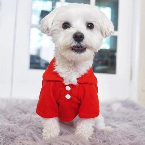 Classic Dog Clothes Pure Color Pets Dogs Clothing Spring Summer Dog Polo Shirt Chihuahua Puppy Costume Clothing for Dogs Yorkie