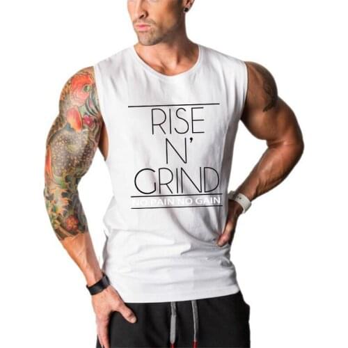Gyms tank tops Bodybuilding Clothing Fitness Men Cotton Vest No Pain No Gain Sleeveless Shirts Muscle tanktop singlets