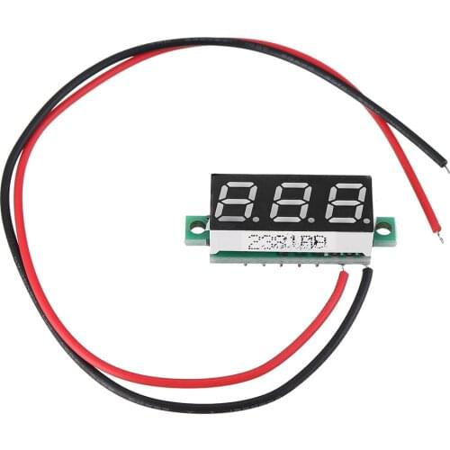 0.28inch Mini Digital Voltage Indicator DC 2.5-40V 2 Cables with Protection Battery Tester for RC Models Drone DIY Parts