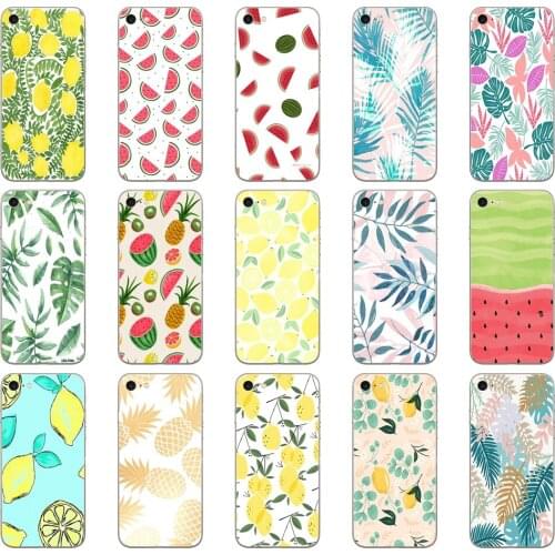 80DD Summer Pineapple Lemon Cactus Watermelon Soft Silicone Cover Case for iphone 5 5s se 6 6s 8 plus 7 7 Plus X XS SR MAX case