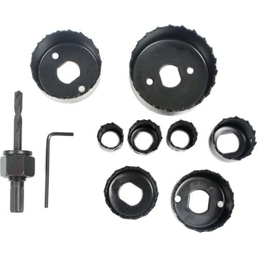 10pcs/lot DIY Hole Saw Bit Cutting Set Kit 19-64mm Wood Sheet Metal Alloys Circular Round Case Drill Bits Wood Metal Sheet