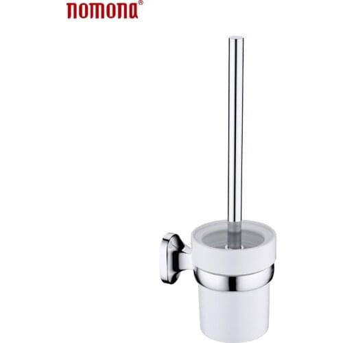 Modern Style Wall Mounted White Zinc-alloy Toilet Cleaning Brush For Bathroom