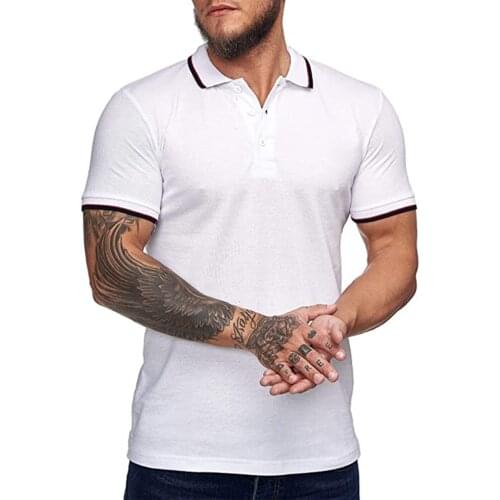 The Latest Men Summer Stitching Fashion Shirt Stitched Lapel Short-Sleeved Buttoned Open-Front Men Shirt White/Red/Black