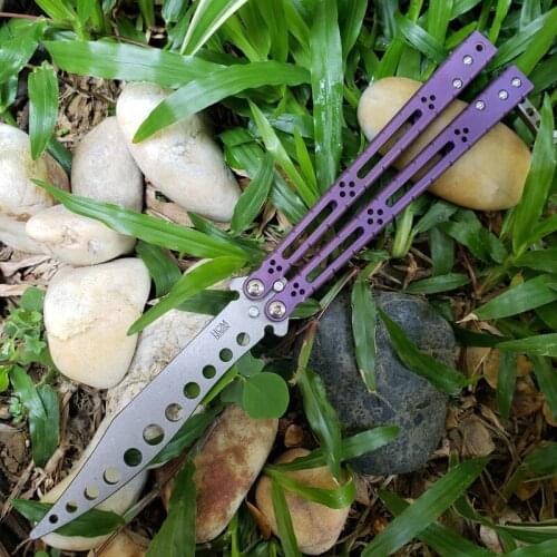 TheOne Have Titanium Handle Hom Snake Monster Purple Practice D2 Blade Tactical Survival Knives Hunting Camping EDC Tool Gifts