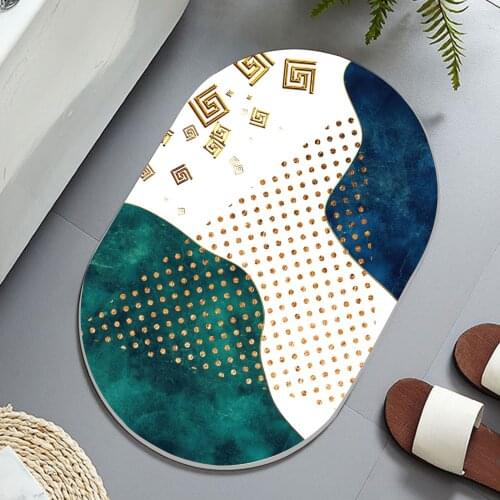 Oval Rugs Anti-Slip Door Mat Carpet Nordic Minimalist Carpet Kitchen Anti-Slip Rugs Entrance Door Mat