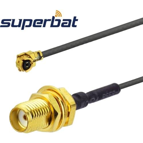 Superbat SMA Jack Bulkhead to IPX/UFL Straight Female with Cable 1.13 10cm RF Pigtail Cable