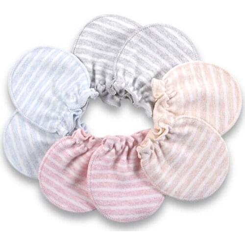 D0AF 2 Pcs/set Simple Newborn Baby Births Cap Glove Set Soft Cotton Kids Infants Anti-scratch Gloves Hat Gifts