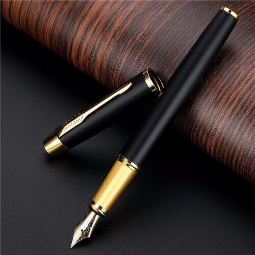 1 PC High Quality Fountain Pen Business Metal Writing Signing Calligraphy Pens Gift Box Office School Stationary Supplies 03923