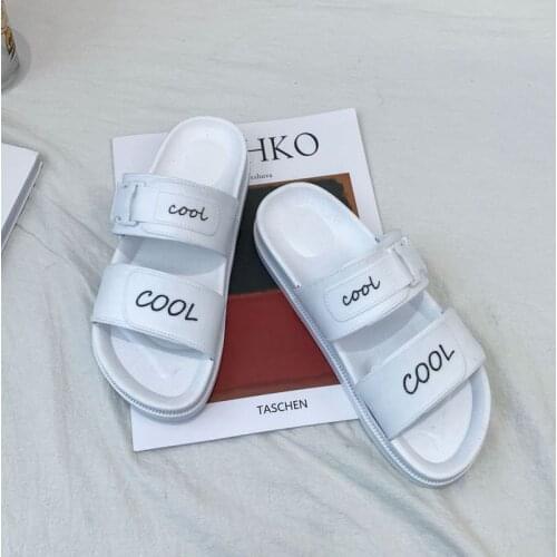 Women Flat Slides Shoes Summer Slippers Female Flat Shoes Casual Fashion Letters Slip on Sandal Woman Open Toe Beach Sandals