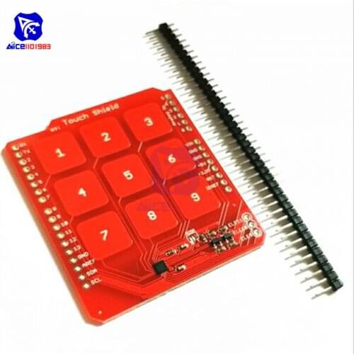 Diymore MPR121 Touchpad 9 Digital Buttons 3x3 Keyboard 9 Number Key Touch Shield with Pin