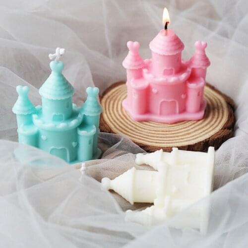 Castle Candle Silicone Mold Handmade DIY Aromatherapy Plaster Candle Mold Chocolate Cake Silicone Mold Soap Making Fondant Tools