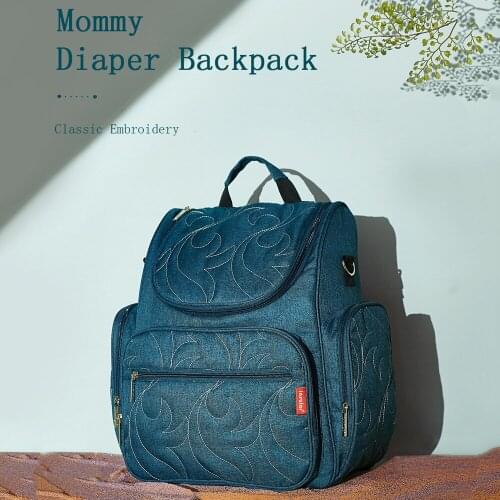 Insular Mommy Bag Diaper Bag Backpack Baby Stroller Portable Mummy Bag Travel Bag with Stroller Straps for Newborn Infant Babies