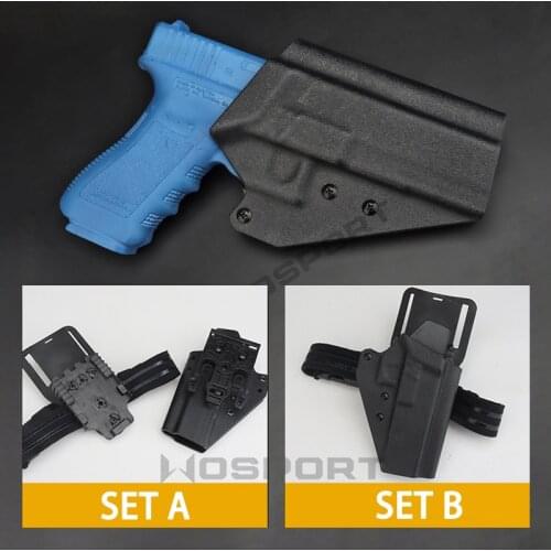 Tactical Kydex Glock 34 Gun Holster Quick Pull Military Airsoft Hunting And Equipment Accessory Waist Belt Thigh Holster Set