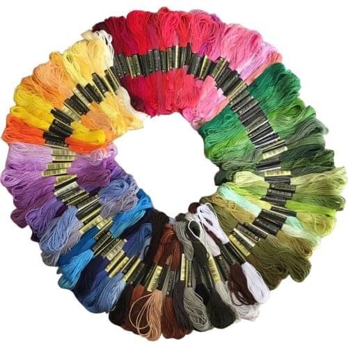 Warm Cross-Stitch Line Scarf Winter Sweater 24/50/100/150/200pcs Soft Cross Embroider Line Fine Wool Craft Dacron Cotton Gift