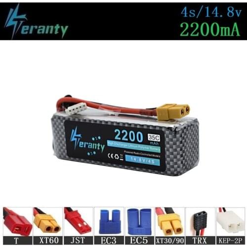 Teranty Power 14.8V 2200mAh Lipo Battery For RC Toys Car Boats Helicopter Parts 4s Lithium battery 14.8v Drone Battery 1PCS