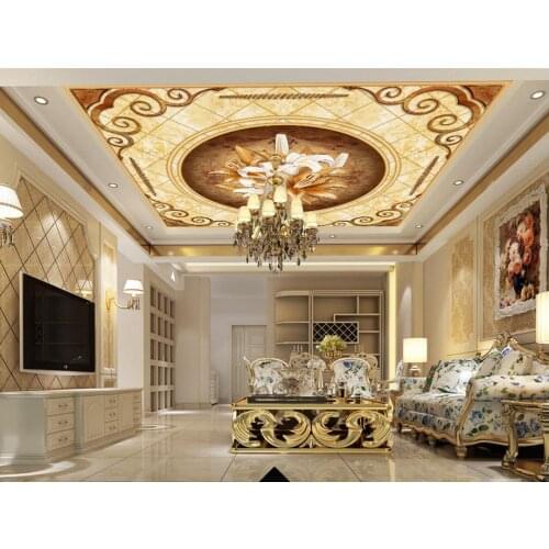 Home Decoration sky ceiling wallpaper European-style garden flower 3D zenith 3d ceiling murals wallpaper