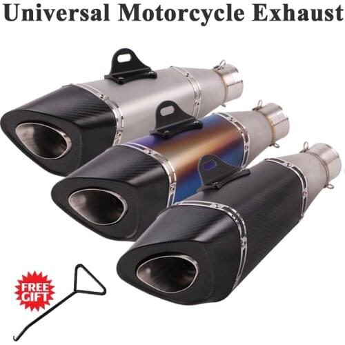 Universal 60mm Motorcycle Yoshimura Exhaust Pipe Escape Modified Moto Carbon Fiber Muffler For Z800 Z900 R15 GSXR150 S1000RR ATV
