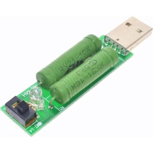 USB mini discharge load resistor 2A/1A With switch 1A Green led, 2A Red led