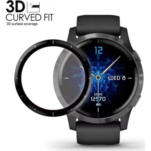 3D Curved Edge Screen Protector Film For Garmin Vivoactive 4 Full Coverage Protective Film for Garmin Active
