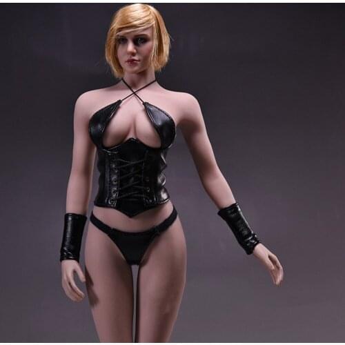 1:6 Woman Action Figure Clothing Model 17XG07 Sexy Leather Corset Clothes for Woman Figure Body