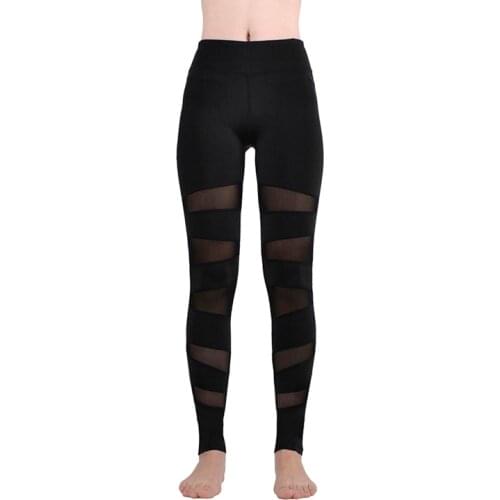 Ladies Stitching Yoga Pants Sports High Waist Mesh Stitching Quick-drying Dance Pants Casual Trousers Fitness Leggings Leggings