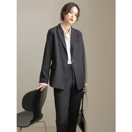 Womens office suit suit spring and autumn casual elegant senior professional wear suit jacket womens nine-point suit pants