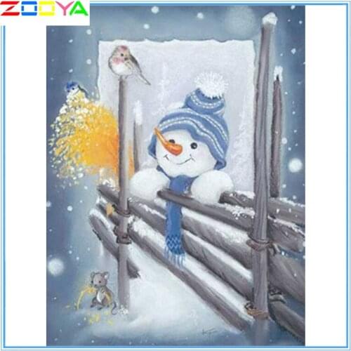 Zooya 5D Diamond Painting Christmas Diamond Embroidery Diy Snowman Full Bead Cartoon Snow Rhinestone Picture Family Craft Sp983