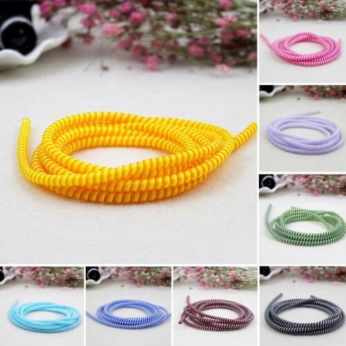 1.4m Colorful Multi-function Spiral USB Charge Cord Earphone Cable Protector Saver Cover Wire Winder